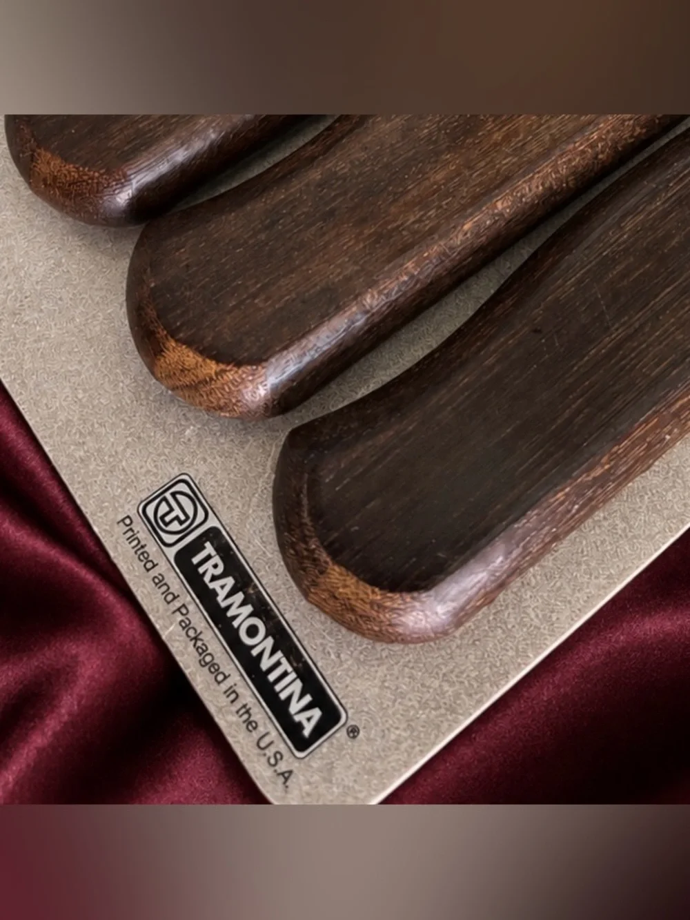 Tramontina Brand Porterhouse 8 Piece JUMBO SIZE Wood Handle Steak Knives Set NEW